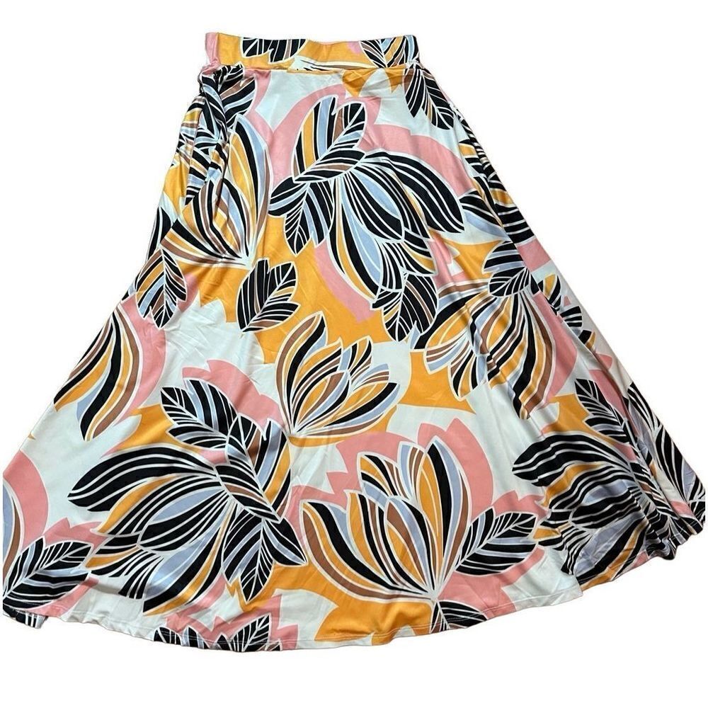NWT Yumi Kim Pink Retro Bloom‎ maxi stretch skirt sz S
